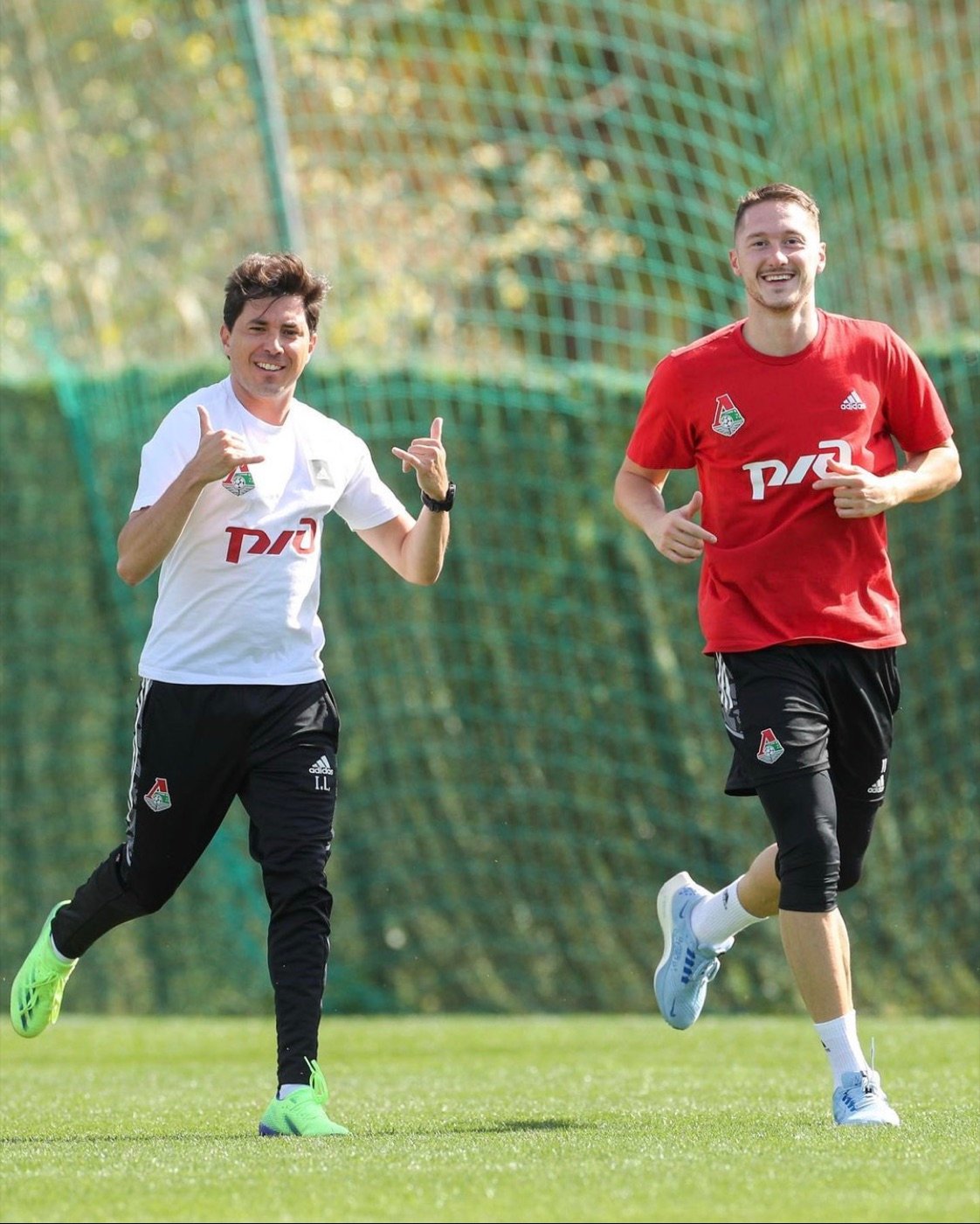 Iván López Martínez con Aleksei Miranchuk en el Lokomotiv de Moscú